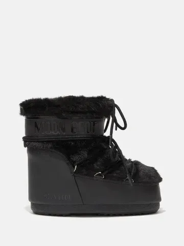 Мунбути Moon Boot Icon Low Black Faux-Fur зі штучним хутром